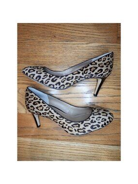 Banana Republic Calf Hair Leopard Print Leather Pump Heels Size 8